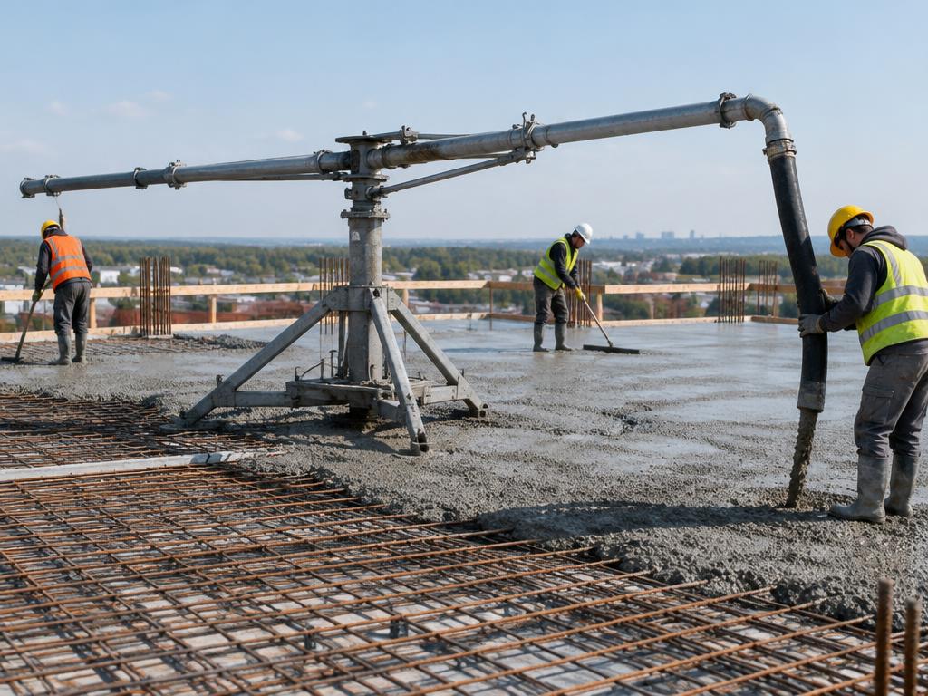 Image of a rotating concrete placing distributor